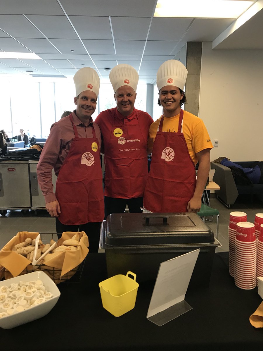 It’s a great day for a warm bowl of soup, and it’s for a good cause! Thanks to our first group of celebrity chefs <a href="/JasonCoolman/">Jason Coolman</a> <a href="/rolywebster/">Roly Webster</a> @UWFedsVpof #UWUnitedWay <a href="/UnitedWayWRC/">United Way WRC</a>