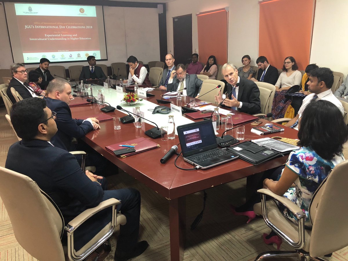 “We very much welcome internationalization because it’s good for countries, universities and most importantly, good for students”. Ambassador <a href="/BergMarten/">Marten van den Berg</a> illustrated the value of internationalization at <a href="/JindalGlobalUNI/">JGU</a> today—to increase access to quality education for all #SDG4