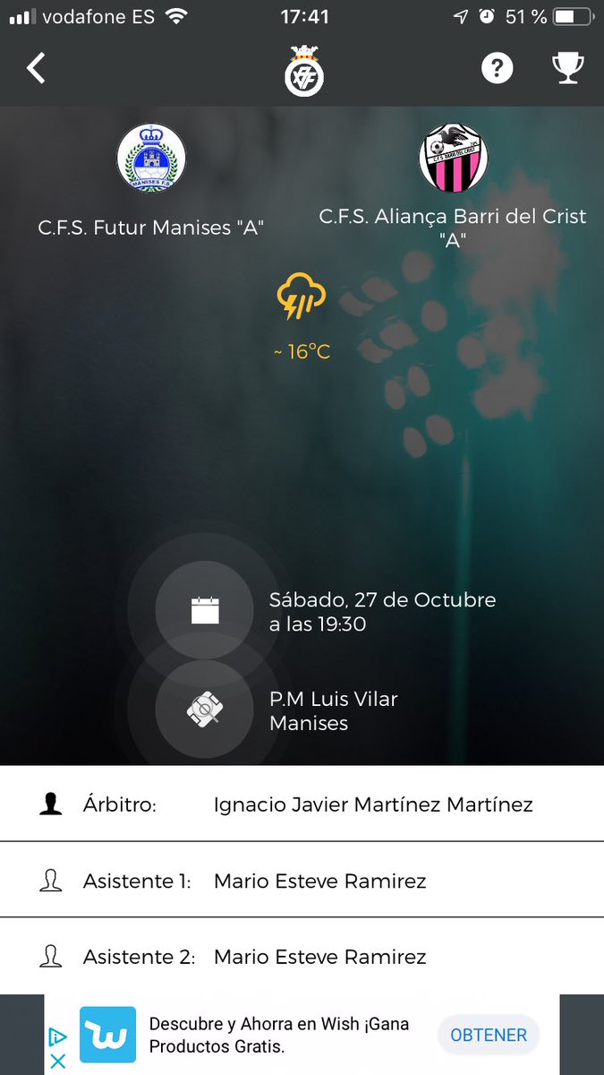 Este fin de semana visitamos la pista de CFS Futur Manises con nuestro equipo senior. Mucha suerte 💪💪