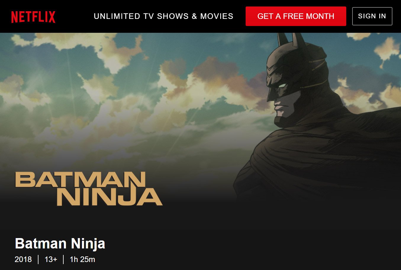 Batman ninja best sale netflix