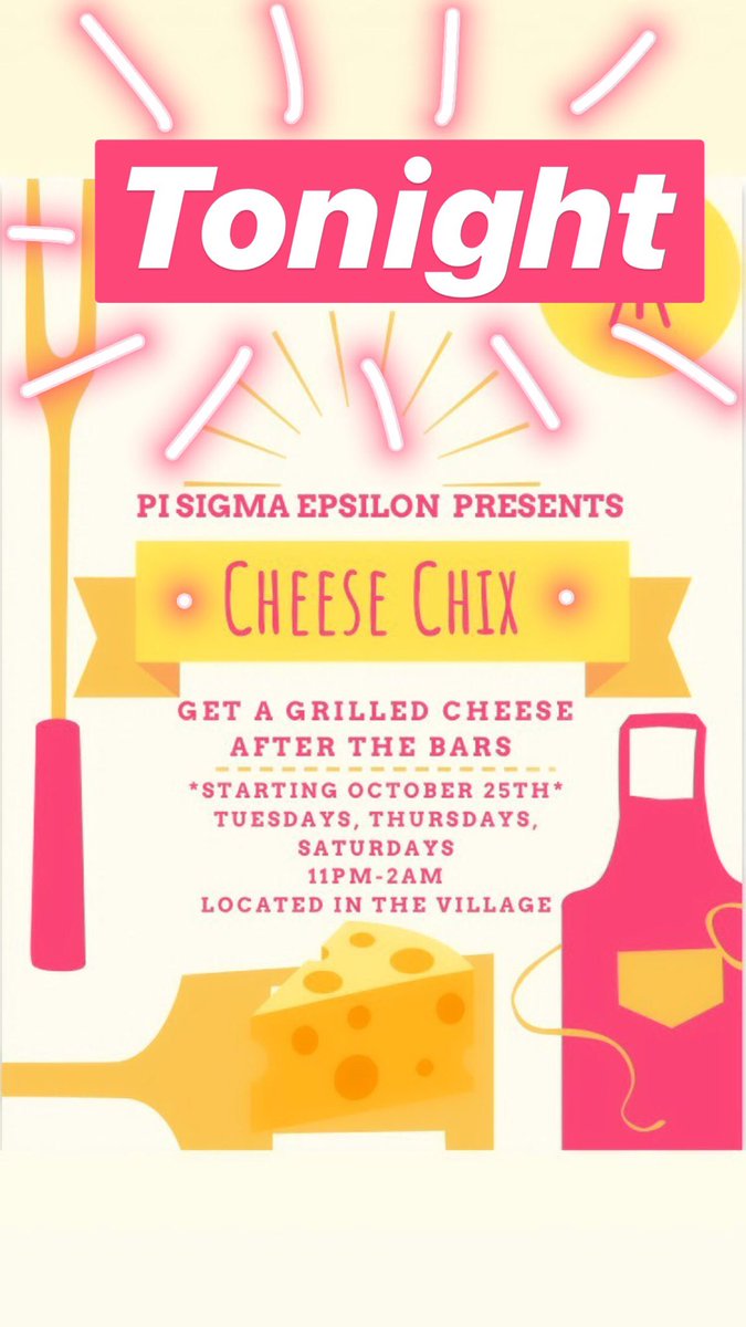 Come out to The Village 11PM-2AM for a yummy late night snack! Only $2!! 😊🧀