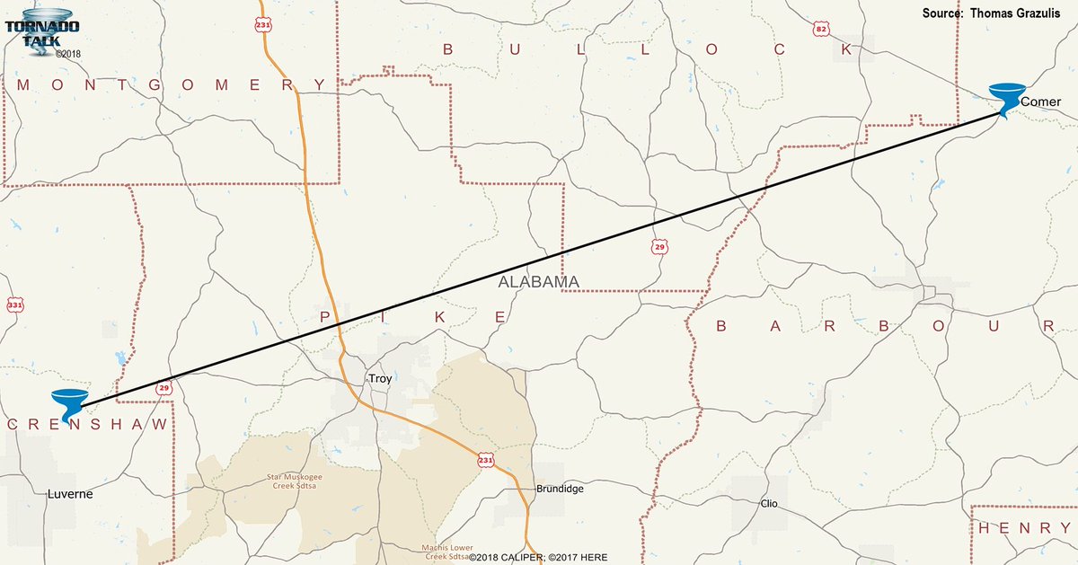Alabama Tornado History Map