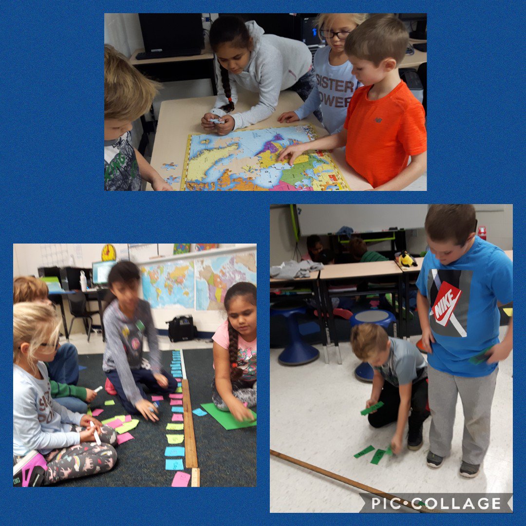 D_Wilson__'s tweet photo. Puzzling the map of Canada and creating our own 0-500 and 500-1000 number lines! What a creative group! @hillsideTwolves https://t.co/1iDWu2xKza