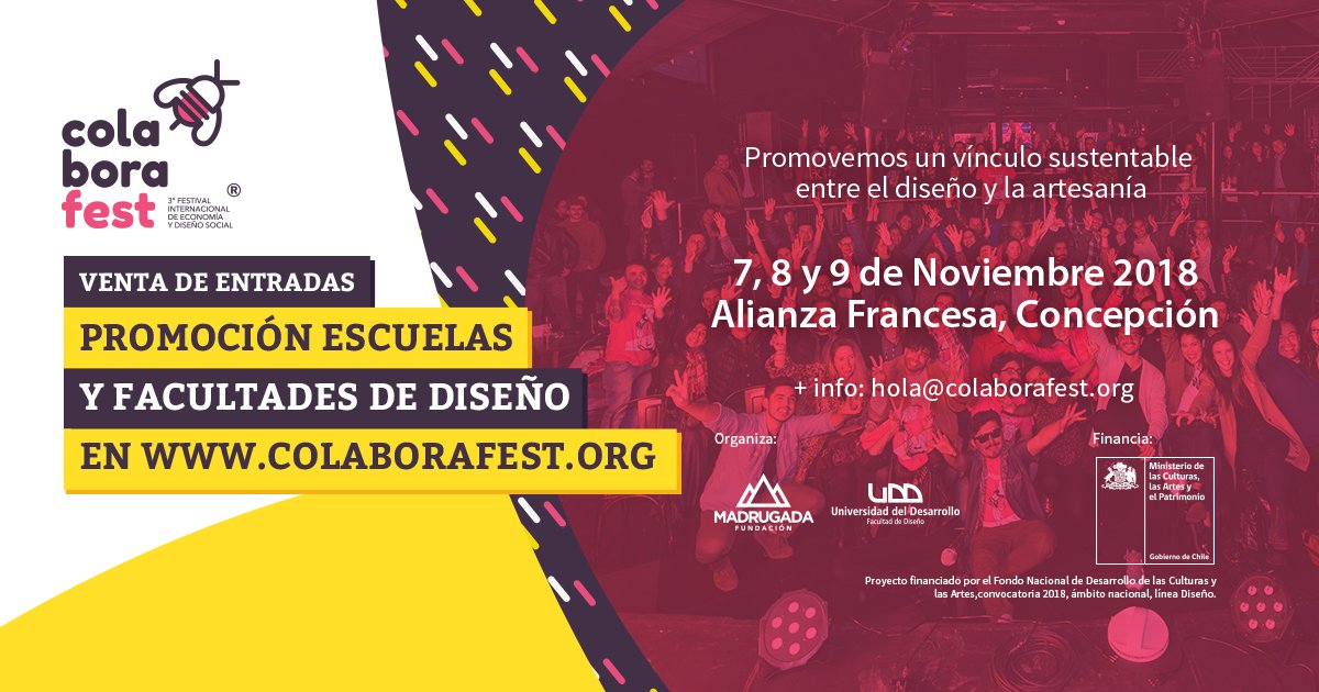 colaborafest's tweet photo. Atención estudiantes y miembros de organizaciones que quieran participar de nuestra tercera versión de #ColaboraFest 📣 Tenemos pases para ustedes, sólo deben solicitar el código a hola@colaborafest.org 👀 ¡Ojo! Que los cupos son limitados. https://t.co/Lf6CIfHHnp