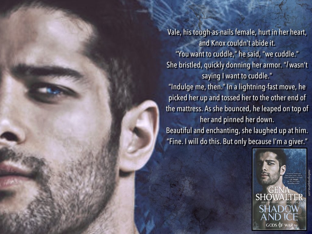 ReadingPajamas's tweet photo. Review & Excerpt: SHADOW AND ICE @genashowalter
5 Stars https://t.co/iZKTY97HHf
Kindle https://t.co/TNu2q6IAY4
#GodsOfWar #ShadowAndIce
@InkSlingerPR @HarlequinBooks
PRE-ORDER: THE DARKEST CAPTIVE: LOTU Novella (12/04/18) β’ https://t.co/GsTpFmA5kh https://t.co/bFQGI3GMcU