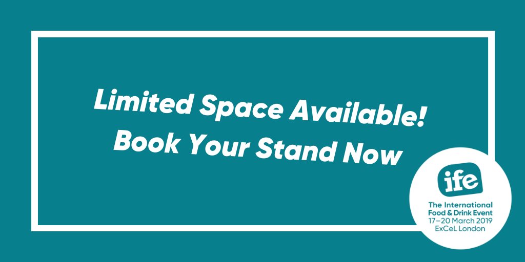 Want to showcase your food &amp; drink products to an audience of over 27,000 quality buyers? Book your stand at #IFE19 now to make the most of the October discount! #foodanddrinkexhibition #booknow