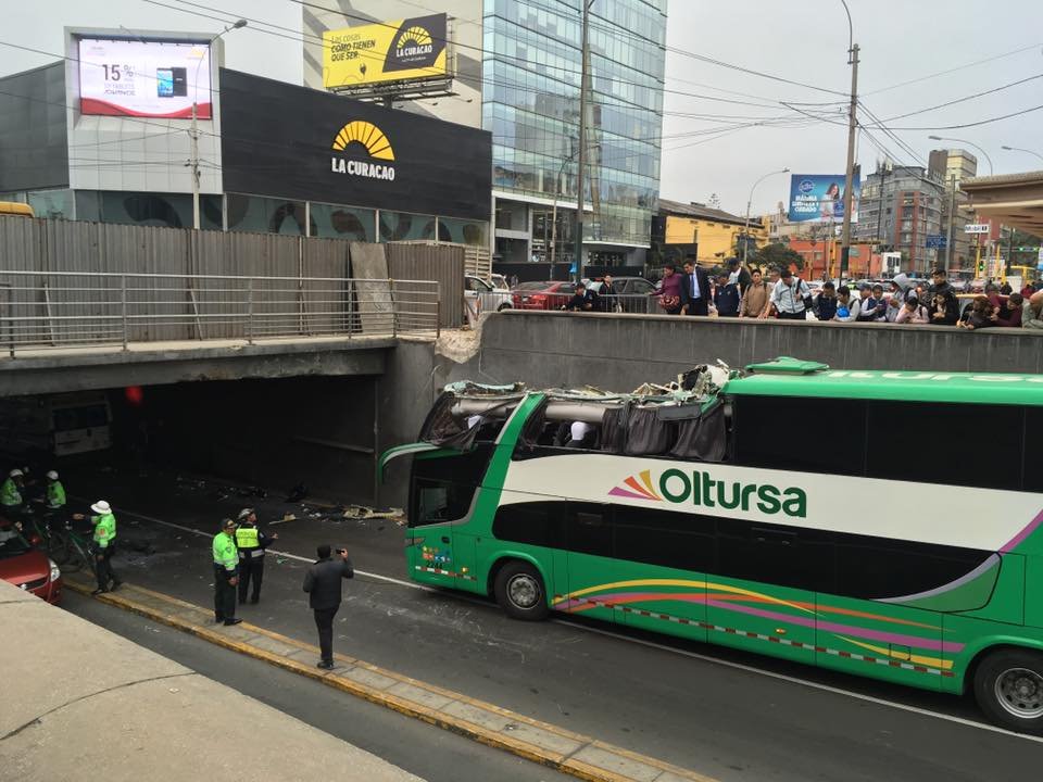 LA BURRADA DEL AÑO.
Por el Puente Villarán (Cruce de Av. Javier Prado con Av. Arequipa) con las justas pasa una minivan, y el chofer de OLTURSA, pensó q el bus de DOS PISOS que manejaba iba a pasar?! A un poco más de velocidad y los pasajeros del 2do piso terminaban DECAPITADOS!