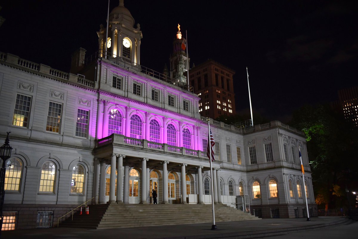 ICYMI: Last night, <a href="/NYCMayorsOffice/">NYC Mayor's Office</a> illuminated City Hall in purple to raise awareness about #DomesticViolence: on.nyc.gov/2EIvZm3 <a href="/NYCagainstabuse/">NYCAgainstAbuse</a> cc: @NYCFirstLady #NYCGoPurple Day