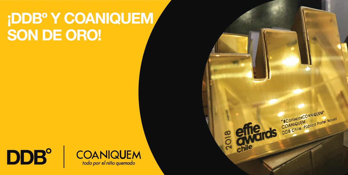 Ideas creativas eficaces y que además son un aporte a la sociedad. Gracias @coaniquem por confiar en #ConsejosCOANIQUEM. Una vez más DDB dice presente y con nota en los Effie Awards.. #InfluenciaLatina