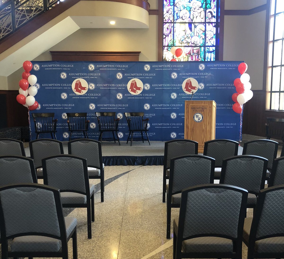 AssumptionUMA's tweet photo. The @Redsox have an off day but the Worcester Red Sox are busy in preparation for their move to @TweetWorcester. Learn about a new one-of-its-kind partnership between the team and @AssumptionNews today at 3:30 pm in the Kelly Atrium of the Tsotsis Family Academic Center. https://t.co/22X8meWg7B