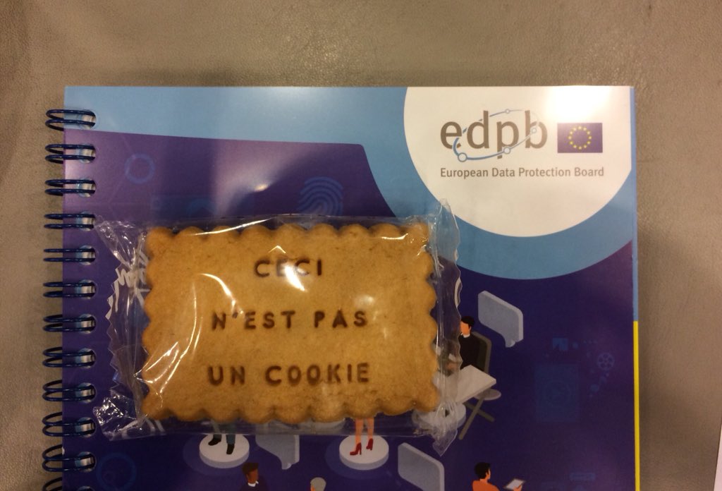 mihoberlin's tweet photo. European Data Protection Board humour. This is not a cookie. #GDPR #Data #EU https://t.co/VFyyVEF373