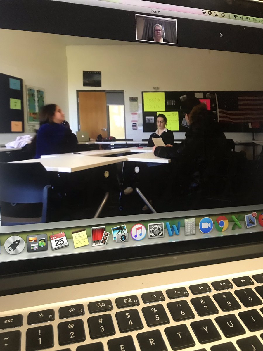 k_hansler's tweet image. When you are off sick with strep throat and no voice but your colleagues set up a zoom meeting so you can watch your students’ philosophers presentations = the best! #didntwanttomissit #technologyisamazing #lawclass #LakefieldCollege