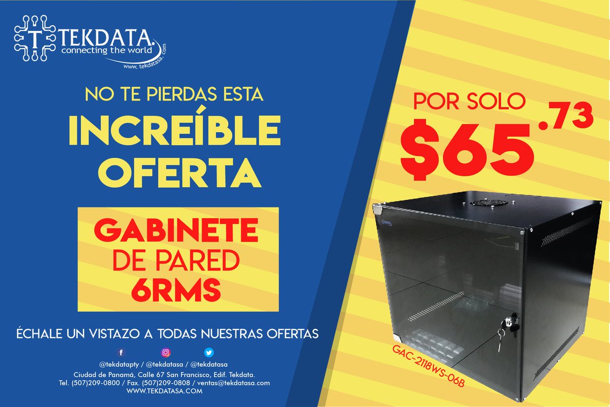Tekdatasa's tweet photo. Oferta increíble!
📲209-0800
📩ventas@tekdatasa.com https://t.co/mCjikGb8yq