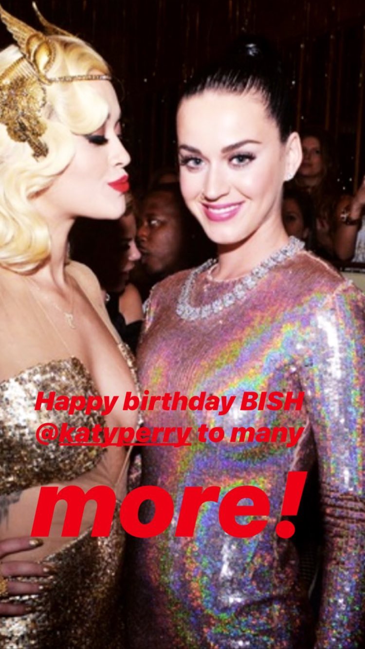  | wishing a Happy Birthday to Katy Perry, via Instagram Stories. 