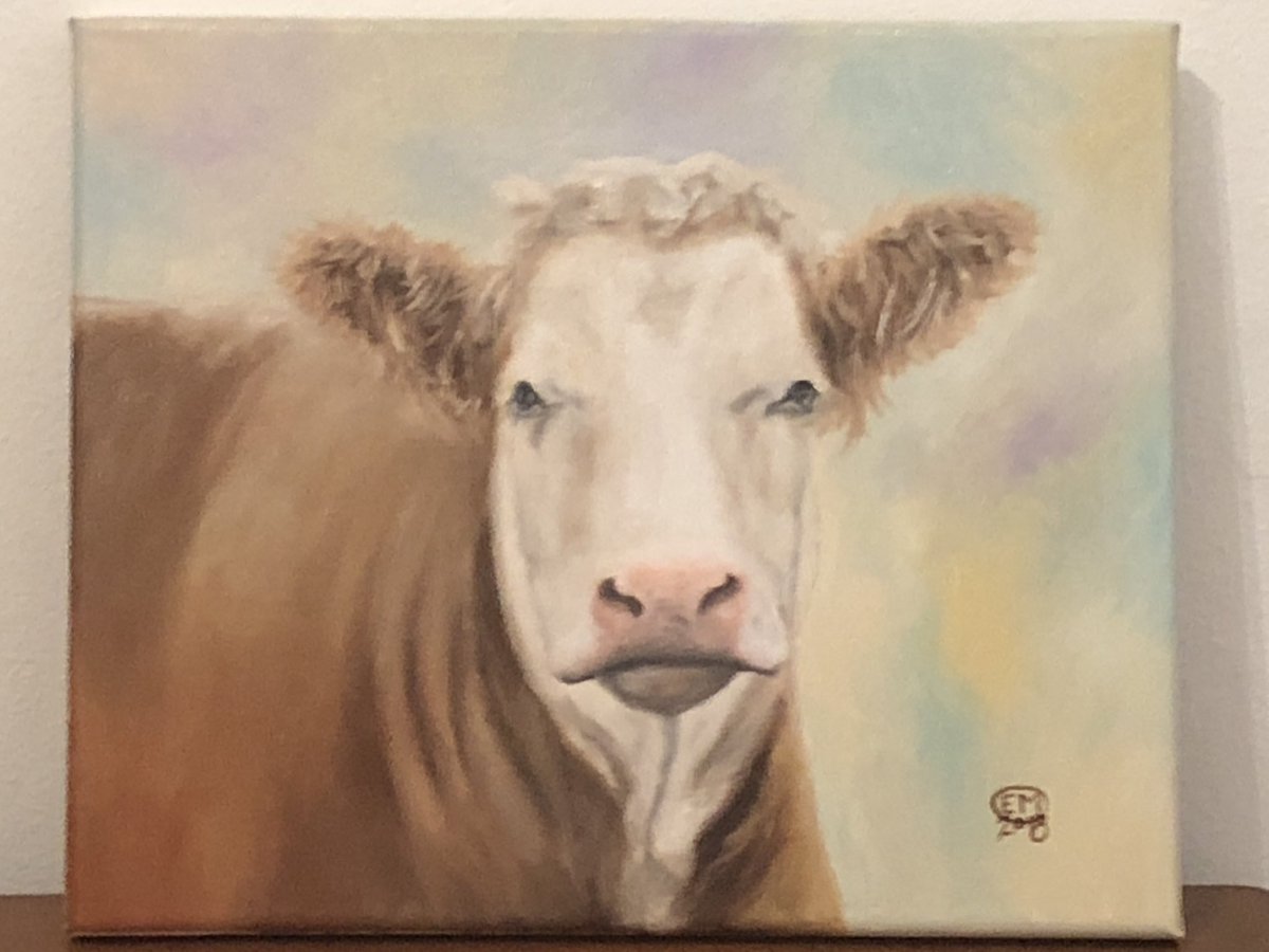 redoakfarm1's tweet photo. Had another lovely painting of one of my girls this week, unfortunately Emily is no longer with us but nice to have a her in the collection. It also perked me up after what can only be described as a painful week after last Sundayโs accident! #motherofallbreeds #goodkick https://t.co/j6595r6kMD