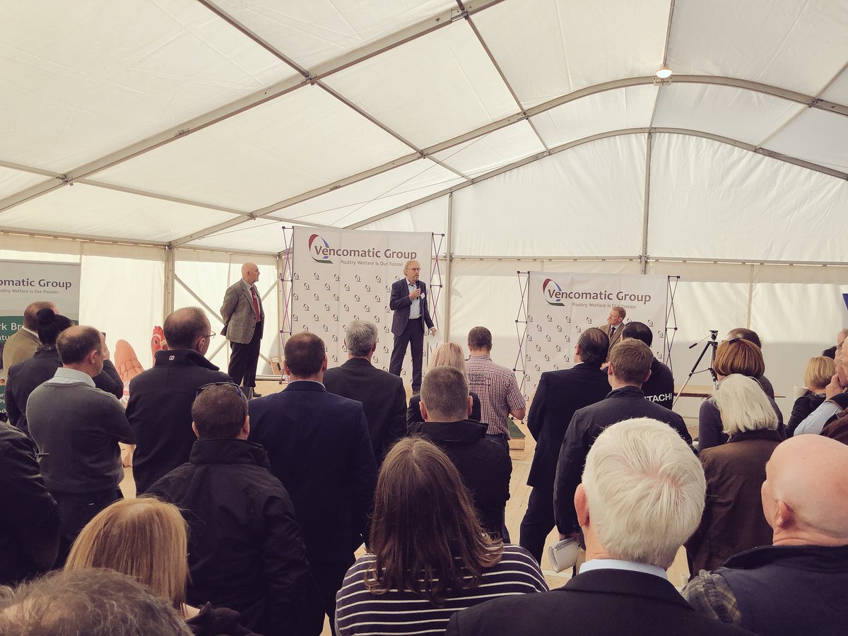 farmerdan53's tweet photo. Fantastic opening day of the new Northern Poultry Campus Vencomatic site introduced by its founder and Adam Henson. A pioneering example demonstrating high welfare for future commercial egg production at Sally Farm, Helperby - some very high spec kit on display! https://t.co/ownm33L1Vd