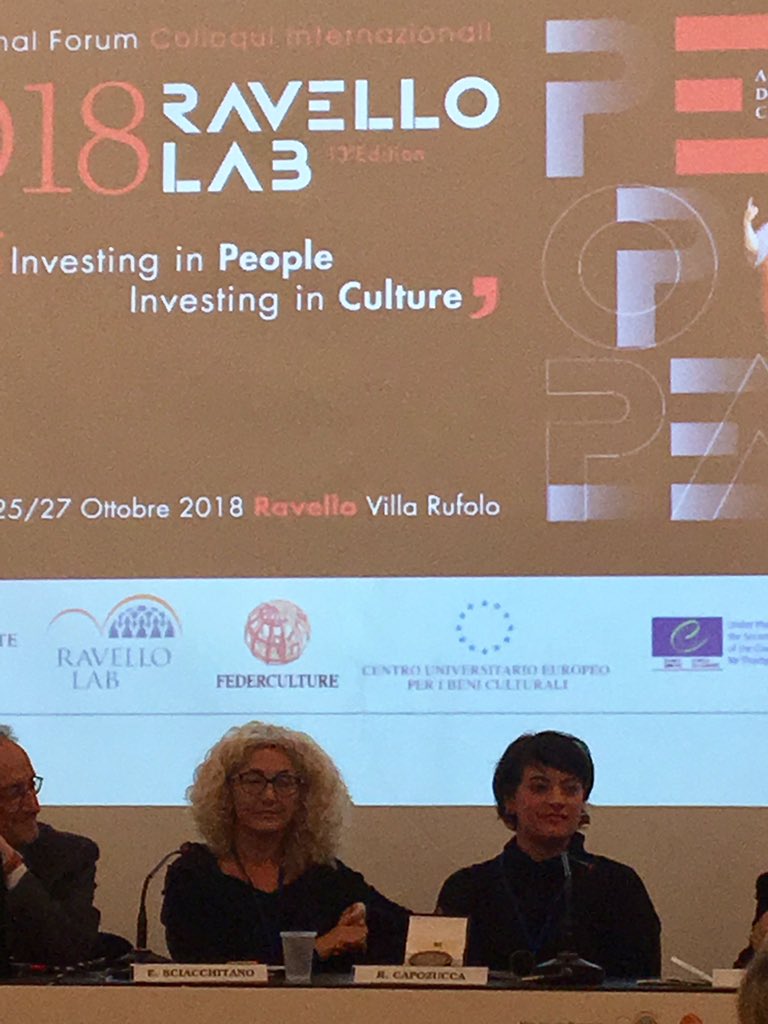 Federculture's tweet photo. @bobbification and @esciacchitano underline the importance of #empowerment in the #culturalsector: power to the communities
@Federculture @RavelloLab #participation #dgculture #ue #unesco #counsilofeurope #13edition #villarufolo https://t.co/xAe3EN1kPX