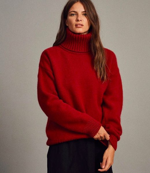ArchieFoal's tweet image. Brand new TOVE jumper in red in super soft merino and angora. Online and in store now!