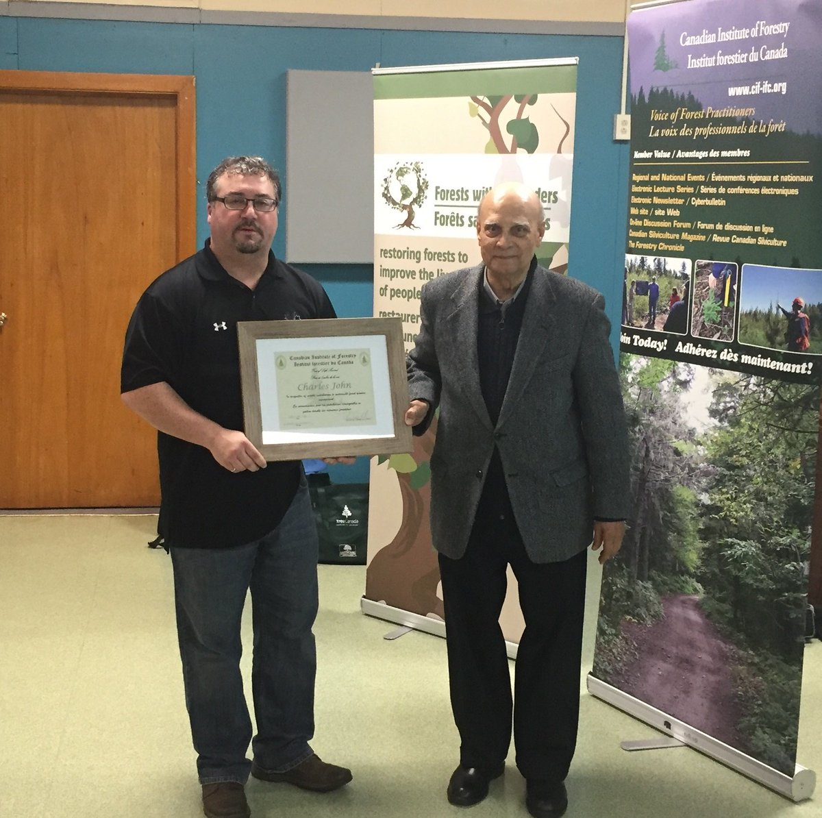 cif_nl's tweet photo. Congratulations to Charles John &amp; Wayne Brown, NL recipients of @CIF_IFC, Tree of Life Award. This recognizes individuals who have made superior, dedicated or particularly effective contributions to sustainable forest resource management.  Well Deserved!! https://t.co/LE3H0gCo7c
