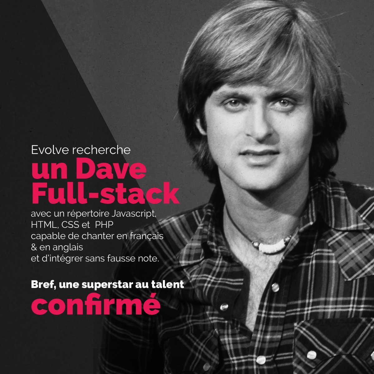 #job #web Nous sommes à la recherche d'un développeur web full stack expérimenté, et accessoirement avec une bonne voix de tête 🙌 😉 Pour postuler c'est par ici 👉 bit.ly/2ArJ676