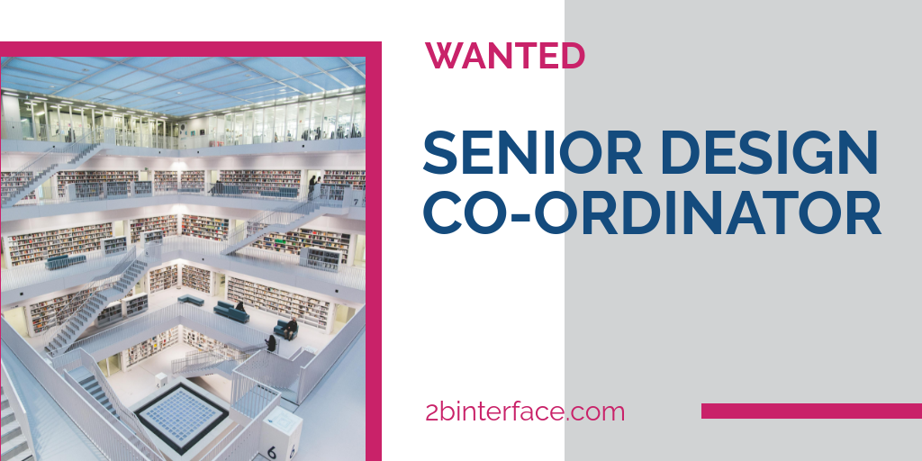 SENIOR DESIGN CO-ORDINATOR wanted!! 
#AutoCad #AlphaCam #LetchworthGardenCity cv to magda@2binterface.com or via MESSENGER #POP #POD #POS #retaildesign #manufacturing #furniture #production #CNC #shop #fitting #fitout APPLY NOW!!!