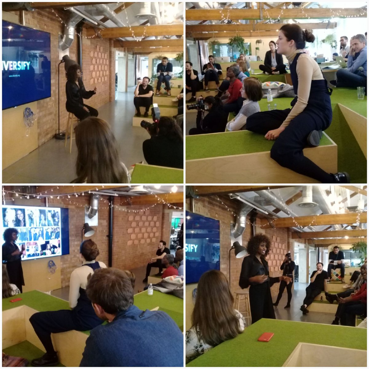 Great speaking at the super trendy offices of <a href="/Airbnb_uk/">Airbnb UK</a> today about why diverse and inclusive workforces make the most succesfull teams. Loved meeting the UK team and some of their local "Hosts" too. #Diversify