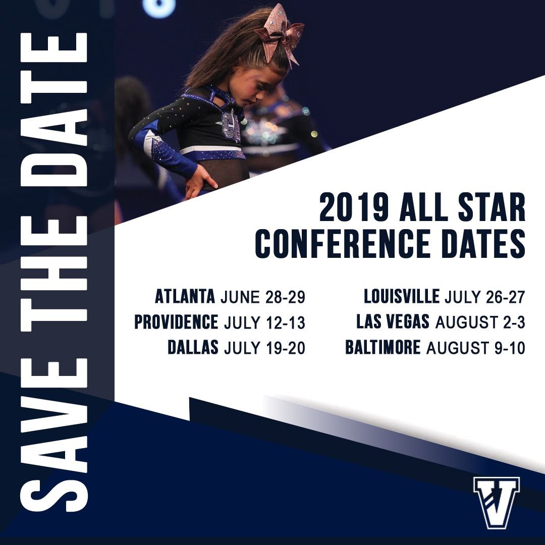 The 2019 Varsity University All Star Conference dates have been announced! 📅 We hope to see you at #VarsityU in 2019 💙