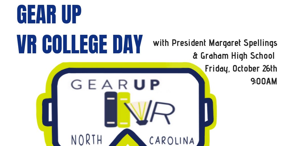 EastCarolina's tweet photo. We are so excited to be traveling to Graham High School tomorrow to join @GEARUPNC’s VR College Day with @UNC_System, @MargaretEdu and the students! → https://t.co/akBZ2TAEfK #GEARUpNC #VRCollegeDay https://t.co/yAThISBg48