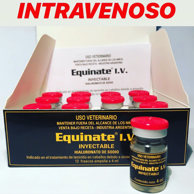 RandlabArg's tweet image. EQUINATE I.V.
Acido hialuronico 4ml INTRAVENOSO 
Para el tratamiento de claudicaciones por sinovitis no infecciosa