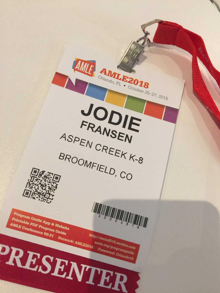 TeacherFransen's tweet photo. Ready to roll!  #AMLE2018 https://t.co/I1PaUSObWB