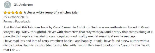 🌟🌟🌟🌟🌟REVIEW: 'I have read lots and lots of Terry Pratchett books - and happily I think I have found a new author with a distinct voice that stands shoulder to shoulder with him.' Thank you, @AndertonGill, you've made my day. 😊 #Pratchett comparison! amzn.to/2Eh1SSq