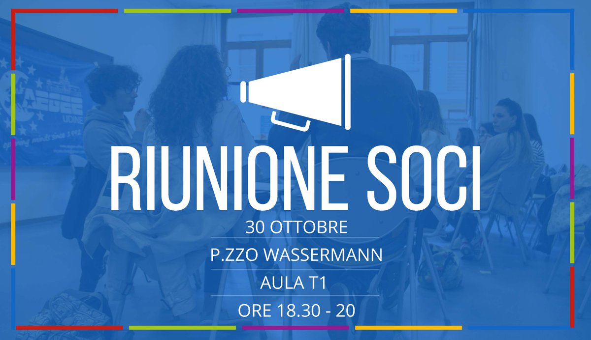 AegeeUdine's tweet photo. martedì 30 Ottobre, in aula T1 di Palazzo Toppo Wassermann, ci sarà la riunione soci, dalle 18.30 alle 20. 

Parleremo di molte cose, tra le quali: 
-LTC 24-25/11
-ELEZIONE BOARD AEGEE UDINE 2019
-Giornata mondiale contro l'AIDS
-Human Rights Day 2018 https://t.co/v6NO1vYsdr