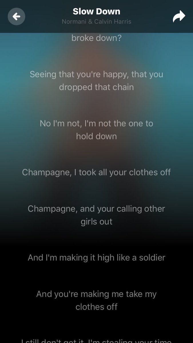 nfwarmani's tweet image. #TeamSlowDown (i used Shazam to discover Slow Down by Normani &amp;amp; Calvin Harris.) LOOK AT THESE SUPERIOR LYRICS shazam.com/track/44437455…