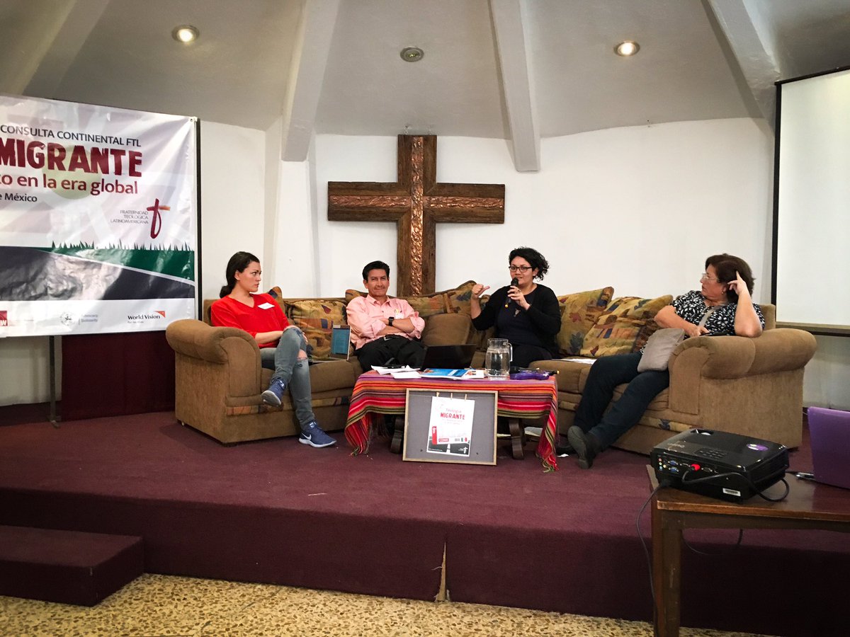 FTLcontinental's tweet photo. MESA 6: Iglesias y pastorales migrantes I. Ponentes: 
-Madalene Arias, Canadá-Estados; Jaime Hernández Ortiz, México; Sandra Cecilia Mestizo, Chile- El Salvador. #TeologíaMigrante #ConsultaFTL2018 https://t.co/0TrInuRASa