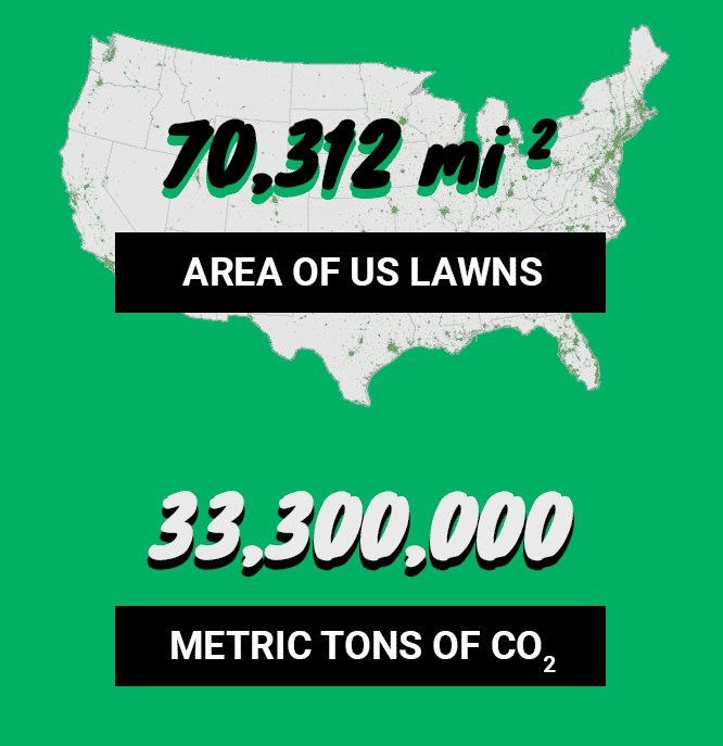 Here's the environmental benefits of lawns in the US bit.ly/2AsTiMr   #lawncare #environment #carbonremoval #climatechange