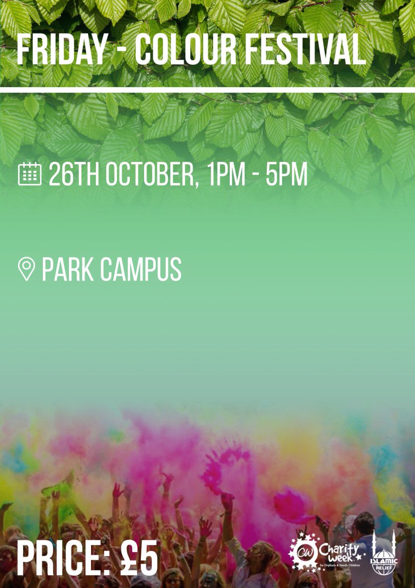 OUR LAST EVENT FOR CHARITY WEEK AT PARK CAMPUS!! JOIN US IN THROWING PAINT AT EACH OTHER, ENJOYING SNACKS AND HAVING A GREAT TIME!! 😎😎😎 #bringawhitetshirt