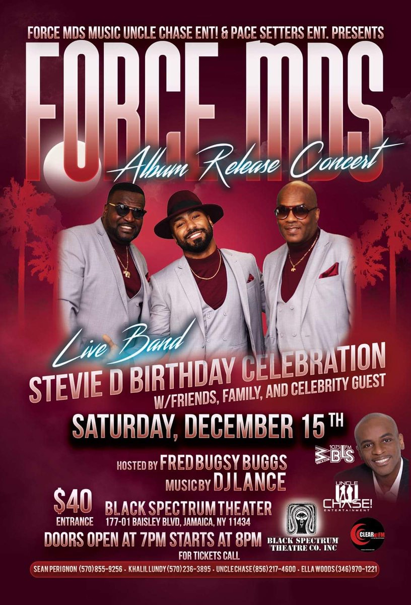 kevingray40's tweet photo. QUEENS NY GET READY .THIS IS GONNA BE EPIC MY 55TH BIRTHDAY .AND ALBUM RELEASE OF THE FORCE MDS LIVE IN CONCERT .GET YOUR TICKETS NOW..HOSTED BY BUGSY BUGGS OF WBLS AND MUSIC BY DJ LANCE.....@ForceMDs @StevieDforcemds @1ziemethedream @StevieDforcemds https://t.co/oW6tEcsosf