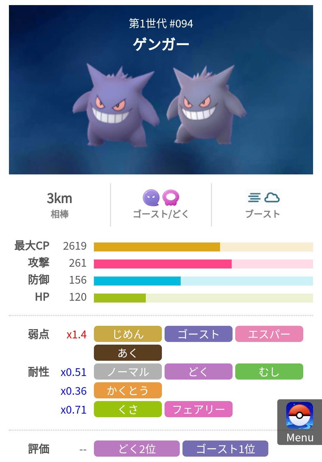 ゲンガー ポケモン go