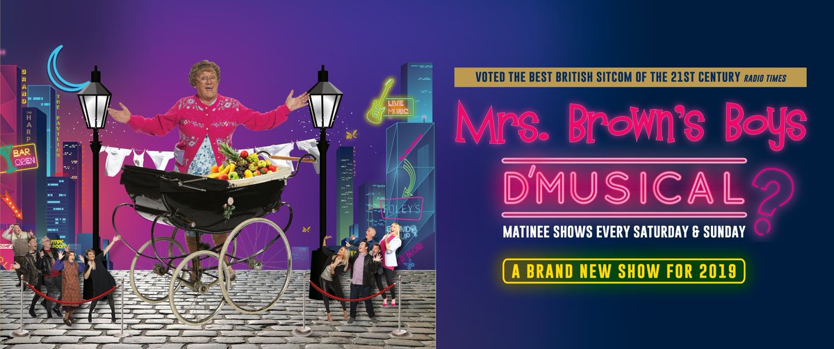 Just Announced: MRS. BROWN’S BOYS D’MUSICAL?
METRO RADIO ARENA, NEWCASTLE
FRIDAY 5TH – SUNDAY 7TH APRIL 2019
Preview: northeasttheatreguide.co.uk/2018/10/previe…

Tickets will go on sale 10.00am Friday 26th October
Ticket LINK: bit.ly/MrsBrownNewcas… #Ad