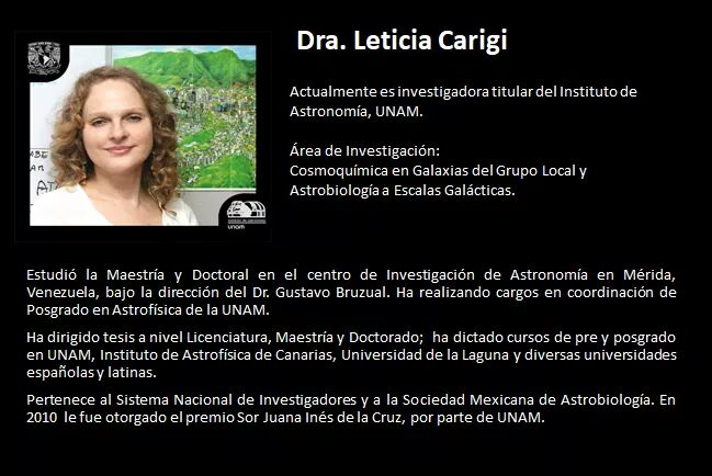 Los días 27 y 28 de Octubre tendremos como invitada especial a la Dra. Leticia Carigi del Instituto de Astronomía de la UNAM, quién estará ofreciendo ponencias en un horario de las 12:30 en #PlanetarioDigitalChimalhuacán

Ven y #SúmatealaCiencia