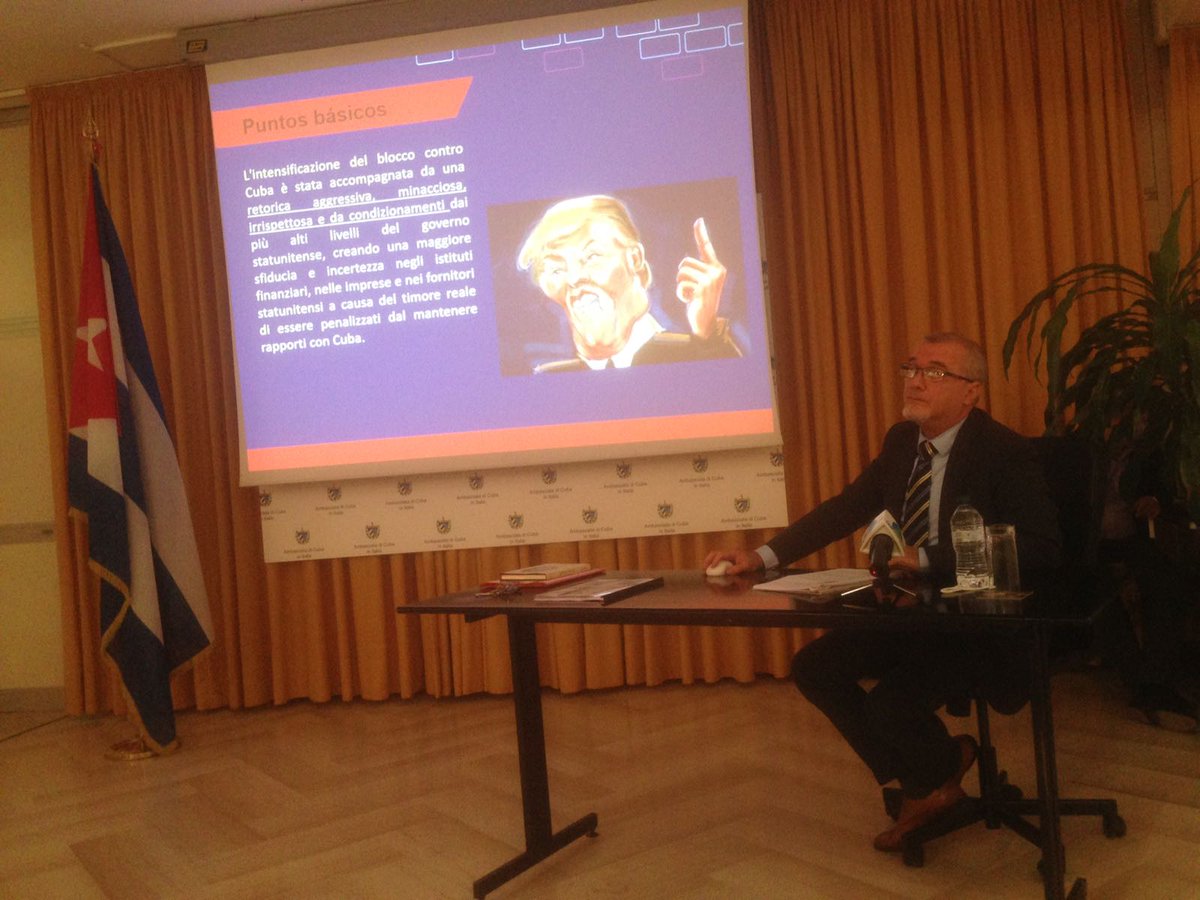 italiacubaroma's tweet photo. Il #bloqueo degli #EEUU vs. popolo #cubano e la
#RiformaConstituzionale a #Cuba argomenti affrontati nella conferenza stampa #23oct2018 en #Roma #Italia con giornalisti italiani. #NoMásBloqueo https://t.co/WHsWk41MK5 https://t.co/Hd3JkBZqMj @repubblica @Corriere @Agenzia_Ansa https://t.co/JBd65gwgV0