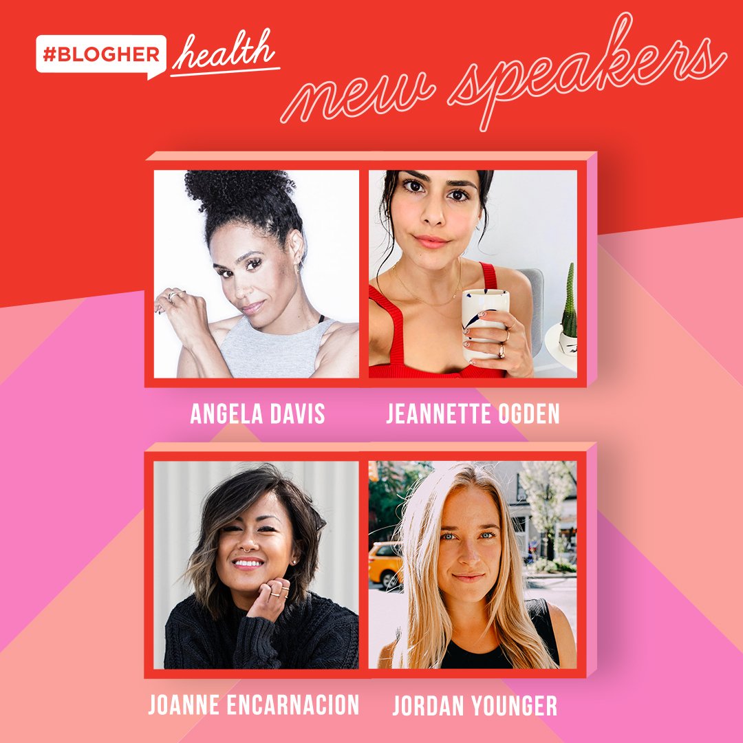 BlogHer's tweet image. ✨ NEW SPEAKER ALERT: ✨ We’re so happy to be adding @BalancedBlondie, Jeannette Ogden, @shapewithangela &amp;amp; Joanne Encarnacion to our #BlogHerHealth19 line up! Buy your ticket today: bit.ly/2N3g9kS