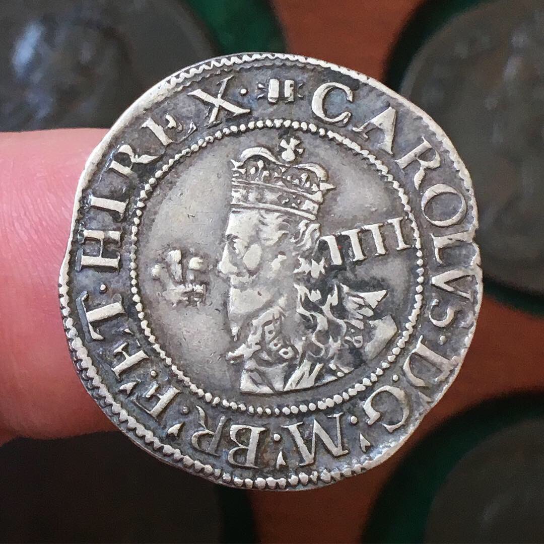 A fine portrait of Charles I, frozen in time for almost 400 years. Struck on a silver Groat in Aberystwyth. #CoinHistory