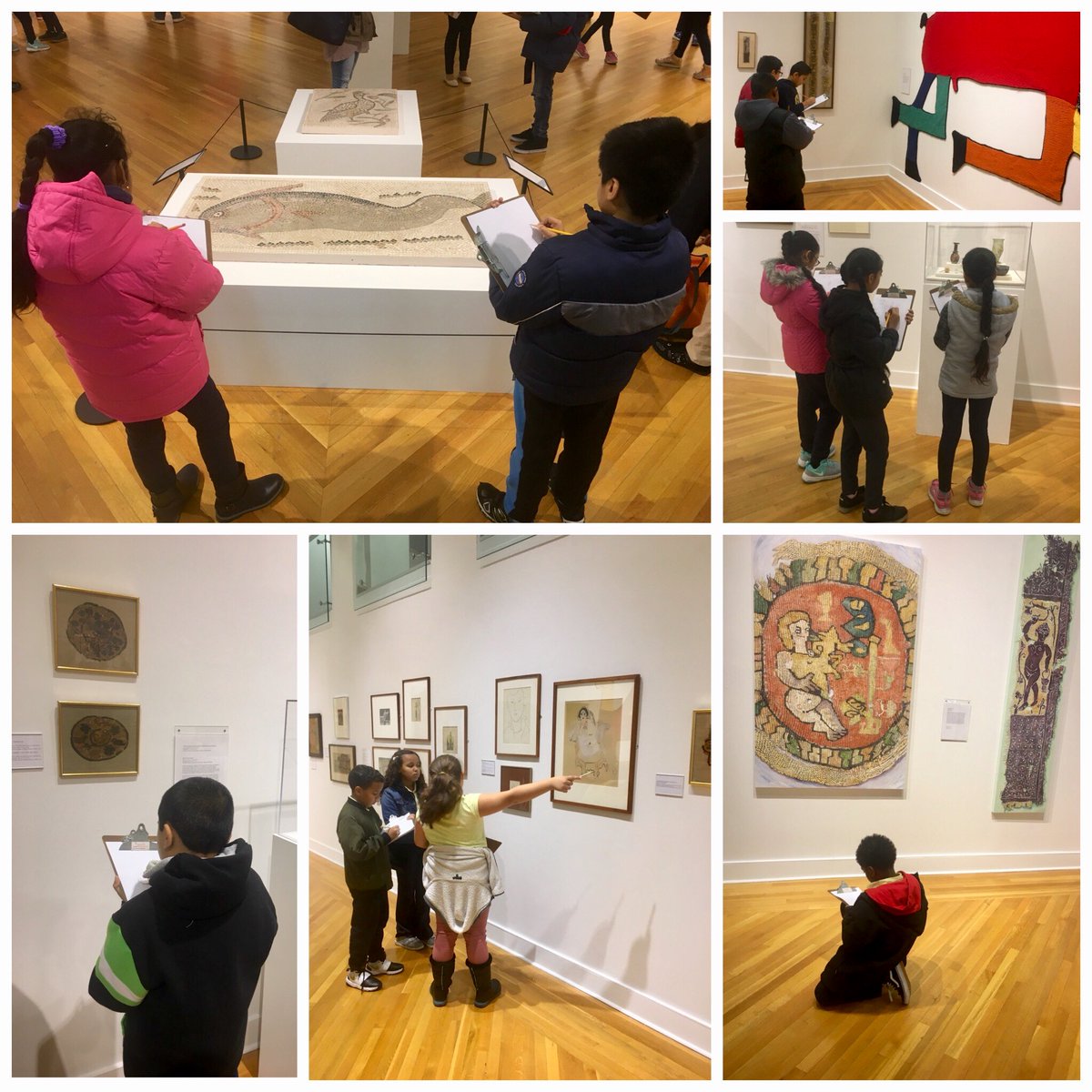 GodwinTernbach's tweet photo. We had fun with Ms. Luther’s class from P.S. 62 Queens Chester Park School today! The students learned about ancient Egyptian textiles and created drawings based on the objects from the exhibition. #museum #gtmuseum #education #art #student #visitor https://t.co/mlTN8EQ4P9