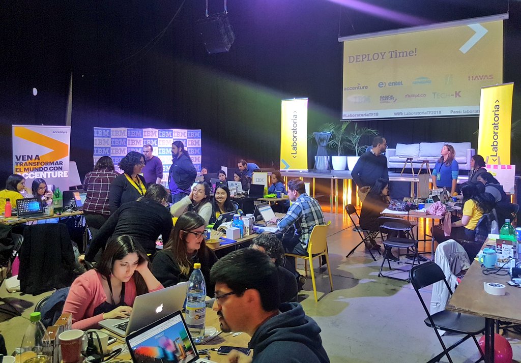 irockCL's tweet photo. Ya estamos en el #LaboratoriaTF18 el #TalentFest de @Laboratoriala Chile by @Accenture_CL para realizar un #InnovaRockLIVE ¡Atentos! #WomanPower https://t.co/fxSoIoFjOy