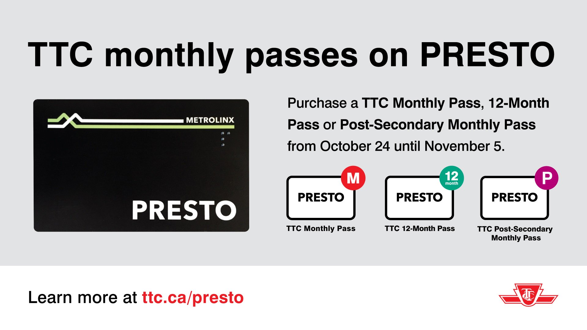 TTC Customer Service on Twitter "Starting Oct. 24, postsecondary