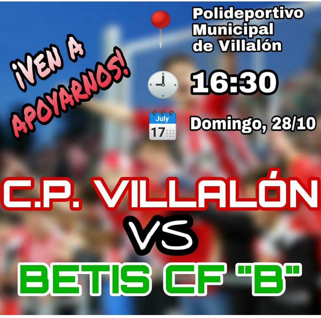 CPVillalon's tweet photo. Jornada 8:
⚽ CP Villalón de Campos - Betis CF B ⚽
📅 Domingo 28 de Octubre
🕟 16:30
🏟 I. Pol. "Tierra de Campos"
#VamosVillalón 🔴⚪🔴 https://t.co/9kTqddHkzV