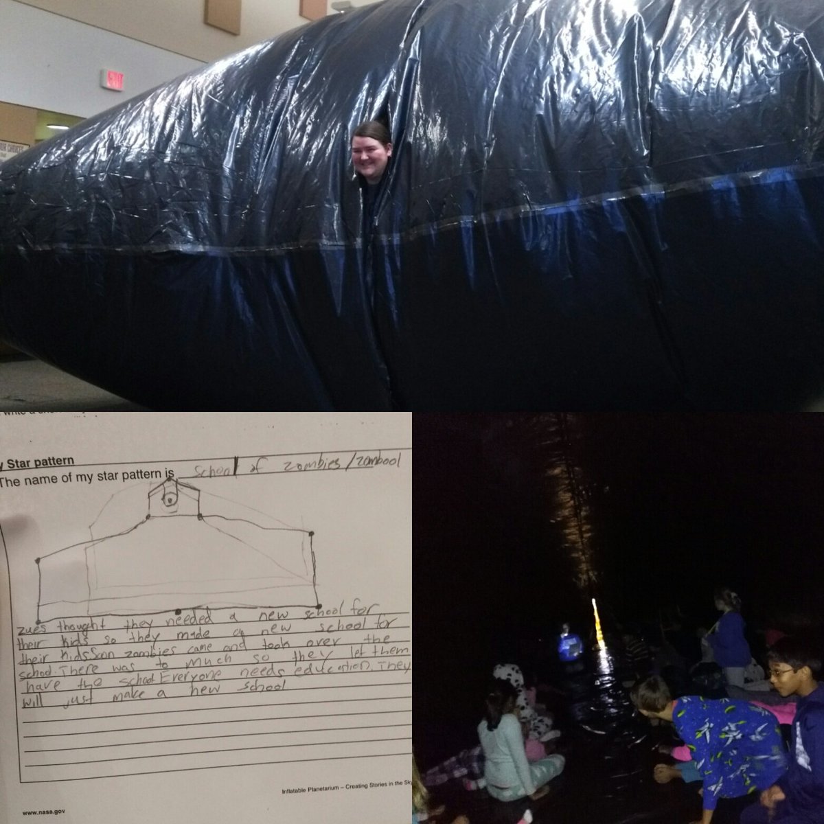 ColtsLib's tweet photo. @CedarForkES 4th graders exploring constellations in our DIY planetarium! #SuperSpecials #MissionStars https://t.co/iBJ8c5XrpP