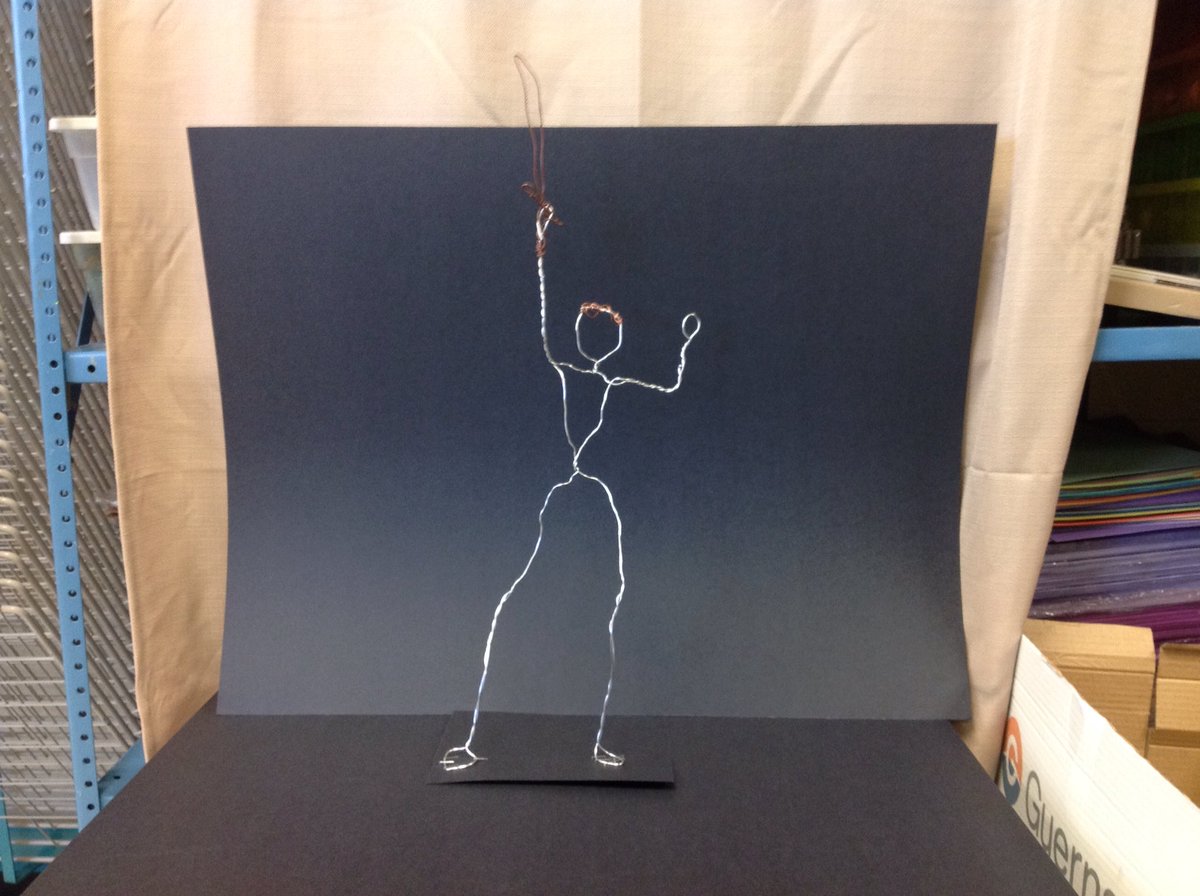 CubRunArt's tweet photo. Look at these fourth grade wire sculptures! https://t.co/xO9JgaBilq