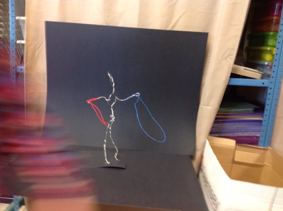 CubRunArt's tweet photo. Look at these fourth grade wire sculptures! https://t.co/xO9JgaBilq
